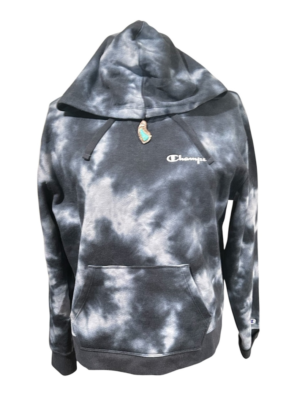 Champion Blue & White Tie-Dye Hoodie